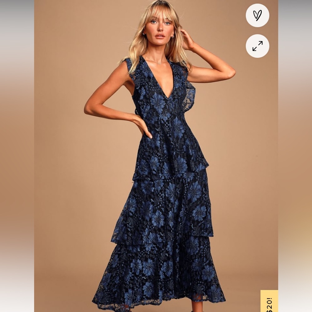Lulus Molinetto tiered lace Cocktail Dress
